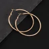 Hoop & Huggie 2022 Metal Earrings For Women Fashion Gold Color Geometry Brincos Round Circle Earring Party Jewelry Gift