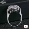 Ascher Cut 12 * 12 mm S925 Joyería fina anillo de plata esterlina Diamante creado en laboratorio Anillo boda citrino zafiro amatista J0112