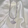 Iced out bling 5A vonken cz zirconia lucky boze oog hanger kettingen vrouwen mannen tennis ketting kralen ketting sieraden 201013