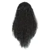 WoodFestival Afro Kinky Curly Wig Syntetiska svarta peruker för afroamerikanskt långt hår Mellanhårfäste kvinnor