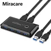 Hubs Miracare USB KVM Switch Box 3.0 2.0 Switcher 2 Port PCS Partage 4 périphériques pour le moniteur d'imprimante de souris à clavier avec CABL1