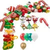 102pcs/set Feliz Natal Balões de Natal Conjunto de Papai Noel Snowman Tree Bell Balloon para a festa de Natal Decoração de Xmas 201203