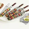 DHL 50pcs paniers de Barbecue de cuisine en plein air filet de gril outils de BBQ panier à pince en métal avec sacs Opp 5399080