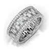 Nuovo arrivo Splendidi gioielli di lusso Argento sterling 925Rose Gold Fill T Princess Cut White Topaz Diamond CZ Womem Wedding Band Ring Gift
