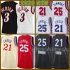 2021 Nieuwe Joel 21 Embiid Basketball Jersey Ben 25 Simmons Mens Allen 3 Iverson Mesh Julius 6 Erving Retro goedkope Multi