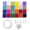 2 mm perle de verre 24 boîtes ketting lettre kralen graine kraaltjes lettre perles abalorios gros quarts naturels voor sieraden Y200730