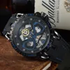 Relógios masculinos Movimento de quartzo preto grande mostrador pulseira de borracha famoso relógio analógico para homens colorido esporte militar relógio de pulso à prova d'água Montre De Luxe