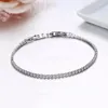 Slim Cluster Prong Set CZ Link Chain Thin Tennis Bracelets For Women Girls Friend White Gold Colour Jewelry Pulsera Bracciali1