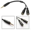 3.5mm Stereo Audio Male to 2 Female Headphone Mic Y Splitter Cable Adapter for iPhone/Android