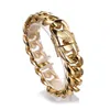 6 mm / 8 mm / 10 mm / 12 mm / 14 mm / 16 mm / 18 mm Bracelet de chaîne en acier inoxydable hommes Femmes Bangle Miami Cuban Link Chains Bracelets Double Classe de sécurité KJ40