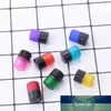 1ml 10pcs Mini Bottiglie di vetro di profumo colorato con riduttore per orifizio Tappo nero Piccolo contenitore per esposizione di profumi per fiale di oli essenziali