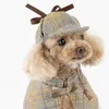 Creative Detective Pattern Pet Hats Cloaks High Street Personality Design Pet Hats Spring Summer Trendy Pets Cloak Hats Set dog clothes