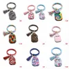 Tassels Mermaid Scales Bracelet 30ml Hand Sanitizer Holder Sheath Cover Keychains Cactus Flower Leopard Key Holders Fashion 8 9nk G2