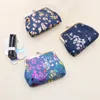 New Denim Hot Stamping Leopard Rose Butterfly Creative Coin Purse Buckle Lady Card Holder Clasp Purse