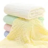 New Solid color Blanket Newborn Infant Swaddle baby 6 layers gauze Towel Non-fluorescent Cotton Plain Bath Towel