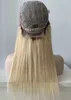 100 Cinese Virgin Human Hair Siwss Parrucca anteriore in pizzo 20 pollici Ombre Color 4/613 Bionda Parrucche di pizzo pieno Bionde Consegna espressa veloce