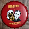 Bar Pub Club Retro Decoratie Bierfles Dop Ronde Wandteken Metalen Tinnen Tekens Plaat Art Plaques Garage Home Decor Iron Painting T200319