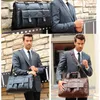 Männer Leder Schwarz Aktentasche Business Handtasche Messenger Taschen Männlichen Vintage Schulter Tasche männer Große Laptop Reise Verkauf1