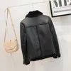 Fitaylor Winter Women Faux Shearling Sheepskin Coats Thick Warm Pu Faux Lamb Leather Jacket Black Motorcykel Kvinnlig överrock 2010303030