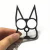 3 Colors Personalized Classic Cat Shape Self Defense Keychain Self-Defense Tool Cat Head Two-finger Metal Self Defens Weapons Gift