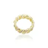 Simple Fashion Men Women Ring Gold Silver Bling Cz Diamond Cuban Chain Ring for Men Domenne Gioielli Gioielli 7763175