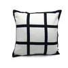 9 Panel Pillow Cover Blank Sublimation Pillow Case Black Grid Polyester Heat Transfer Sofa Pillowcases 40*40cm w-00628