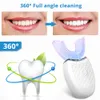 Cepillo de dientes eléctrico automático ultrasónico de 360 grados Cepillo de dientes de limpieza de cuidado bucal con dientes blancos en forma de U 201113