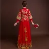 Red Formal Dress Weight 90--95kg Can Wear Royal Wedding Cheongsam Costume Bride Vintage Chinese traditional embroidery phoenix Dress