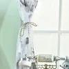 Curtain & Drapes Window Curtains Sheer Voile Tulle For Bedroom Living Room Balcony Floral Printed Tube SZ