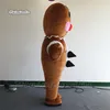 Advertising Promotion Wearable Inflatable Gingerbread Man Costume Walking Blow Up Cookie Man Suits For Christmas Parade Show