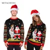 ファッション醜い面白いクリスマス3Dメリーチャイトマを印刷しましたあなたのプリントメンズセーター特大ユニセックスカップルジャンパートップスコート服