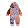 5 Kolor Nowy Baby Tie Dye Z Kapturem Romper Noworodka Niemowlę Z Długim Rękawem Kombinezony 2020 Spadek Body Moda Boutique Dzieci Climbing Odzież 41609