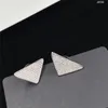 Full Diamond Designer Necklace Triangle Label Pendant Tassel Earrings Women Rhinestone Studs Jewelry