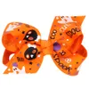 Baby Halloween Barrettes Grosgrain Ribbon Bows with Clip Girls Dziewczyno Duch Dypkina Barrette Dziewczyna wiatreko włosy klipsy do włosów akcesoria qws008