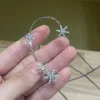 Przypadkowy Posrebrzany Metalowy Snowflake Ucha Mankiety Klipy Bez Piercing Dla Kobiet Linkling Cyrkon Kolczyki Biżuteria ślubna