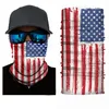 Masques faciaux Style drapeau américain sans couture Bandanas multifonctionnel cyclisme écharpe crâne magique Turban femmes hommes en plein air bandeaux