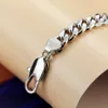 100 bijoux en argent massif mode 925 STERLING Silver Men039s Link Chain épais Génétique Bracelet Silver 10 mm Pure Men Silver Jewe7540775