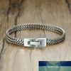 Mens Chain Bracelet Bali Foxtail Double Link Stainless Steel Brazalete 8.3inch