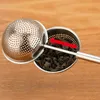 Stainless Steel Tea Strainer Ball Push Tea Infuser Loose Leaf Herbal Teaspoon Strainer Filter Diffuser WB3305