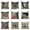 Cushion/Decorative Pillow Nordic Home Decor Throw Covers Vintage Decorative Cushion Cover Portrait Living Room Cushions Cartoon Linen Case