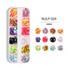 12 Grid Spiegel Sparkly Schmetterling Nagel Pailletten Mischfarben Nail Holographics Glitter 3D-Flakes Scheiben Flitter Art Zubehör