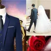 エレガントな灰色の男性のスーツProm Tuxedoスリムフィット3ピース（ジャケット+ベスト+パンツ）カスタムBlazer1のための新郎の結婚式のスーツ