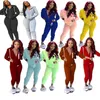 Mulheres Manga Longa Sportswear Designer Tracksuit Marca Cardigan Pantsuit Moda Zipper Casacos Outono Novo Hot Selling Womens Roupas KLW4873