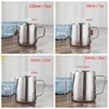 Zamknięcie ze stali nierdzewnej Pieczeń 5 7 12 20 unz Milk Cream Cup Kawa śmietanka latte sztuka Pitcher Pitcher Cappuccino Pull Flower Cup 1360007