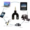 U Type Jack 3.5mm To 3.5mm AUX Cable adapter Seprator Male Female Stereo Audio Earphone Splitter with headphone and mic