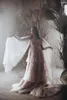 Seksowny ślubny macierzyński szaty ruffled z długim rękawem długość podłogi Tulle Sheer Party Dress na fotografii Shoot Custom Made Made