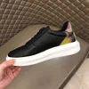 2021 casual shoes for men women, top leather lace-up platform shoes, colorful black and white 2 colors, size 38-44