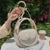 Shoulder Bags Solid Color Square Pearl Tote Bag 2022 Summer PU Leather Women's Designer Handbag Beautiful Lady Messenger