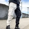 Heren Hiphop Jogging Cargo Broek Mode Heren Jogger Reflecterende Glanzende Casual Overalls Man Sportkleding Lichtgevende Potlood Broek