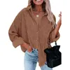 秋のコーデュロイジャケットの女性ロングシャツ女性ボタンコートSファッションオーバーハードルーズメス211223